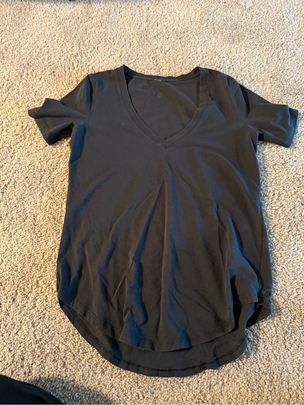 lululemon athletica Black V‑Neck Short Sleeve Tee